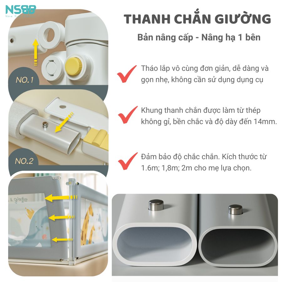 Thanh chắn giường bảo vệ bé Pakey Pro A1