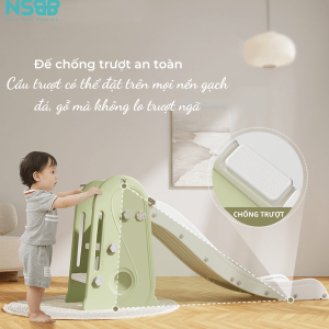 Cầu trượt cho bé Pakey chim cánh cụt có cấu trúc hình tam giác ổn định
