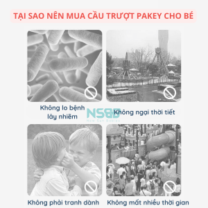 Cầu trượt lâu đài tạo ra không gian vui chơi mới mẻ giúp bé hứng thú hơn, thúc đẩy sự sáng tạo và tư duy của trẻ