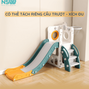 Bộ xích đu chắc chắn được tạo thành bởi ba yếu tố nổi bật như: thanh kê chân phía dưới chỗ ngồi để bé không mỏi chân