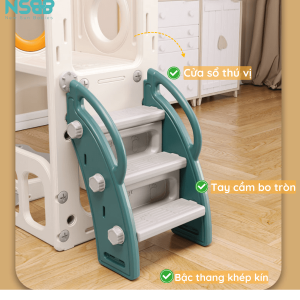 Cầu trượt có ưu điểm nổi bật với tính năng gấp gọn để tiết kiệm không gian khi không sử dụng
