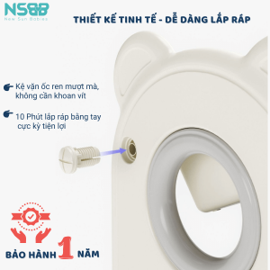 Thiết kế 4 tầng với kiểu dáng đơn giản, màu trắng ghi sang trọng phù hợp với nhiều không gian khác nhau