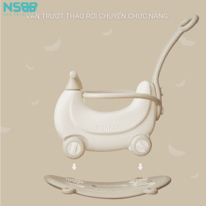 Phần thân ngựa được bao quanh bởi vòng tròn nhựa chắc chắn giúp đảm bảo an toàn cho bé khi ngồi