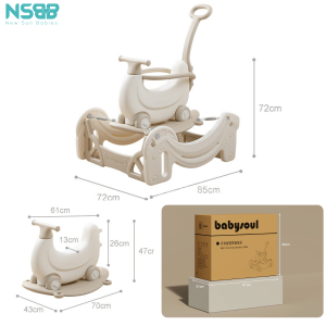 Thân ngựa có vòng bao quanh chắc chắn giúp bé không bị ngã khi vận động, ổn định và không bị rung lắc quá mạnh