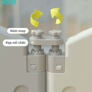 Set quây cũi nhựa có trang bị hệ thống ốc chốt bảo đảm an toàn cho bé nhỏ