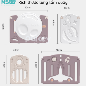 Kích thước của quây liên hoàn hoạ tiết tên lửa dựa trên các tiêu chí an toàn của trẻ nhỏ