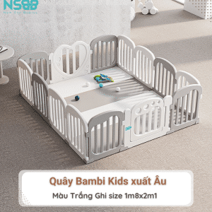 Thiết kế đế cao su chống trượt đảm bảo quây không xê dịch, ổn định và chắc chắn khi bé tựa hay vịn tay vào