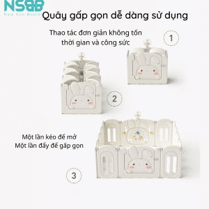 Khi không có nhu cầu sử dụng, ba mẹ chỉ cần gấp gọn lại mà không cần phải tháo rời từng tấm