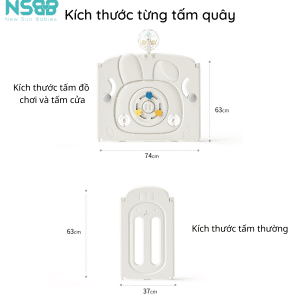 Quây cũi nhựa Pakey thỏ có nhiều kích thước cho bố mẹ thoải mái lựa chọn, độ dày vừa phải phù hợp với mọi loại sàn