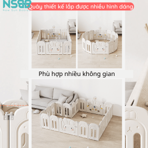 Bộ quây cũi gấp gọn Pakey thỏ được làm hoàn toàn từ nhựa nguyên sinh cao cấp, có chứng nhận an toàn cho sức khỏe của trẻ nhỏ