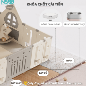 Quây cũi nhựa Pakey full house hỗ trợ bố mẹ bảo vệ bé yêu