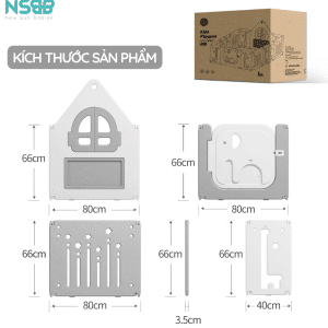 Tấm quây cao 66cm, có các lỗ thoáng, không cản trở tầm nhìn của trẻ, không gây cảm giác bí bách