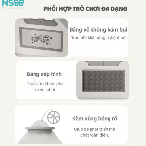Bộ quây Pakey Full House đi kèm với rất nhiều phụ kiện, đồ chơi như túi cao su, bảng 2 mặt, vòng bóng rổ