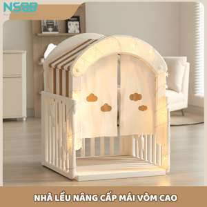 Điểm đặc biệt của set quây gấu mặt trăng là có thêm nhà lều cho bé thoả sức sáng tạo với đa dạng các trò chơi