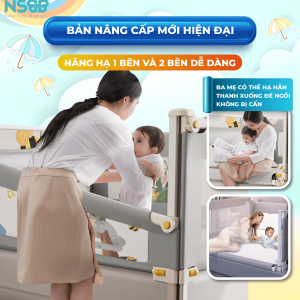Sản phẩm thanh chắn giường NK01 có tính năng gấp gọn mà ít sản phẩm thanh chắn nào có được, ba mẹ mua về mở ra dùng được luôn
