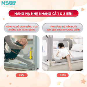 Sản phẩm được nâng cấp với tính năng hạ 1 bên giúp ba mẹ khi muốn đưa bé ra vào giường một cách nhanh chóng và dễ dàng