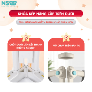 Khung của bộ thanh chắn giường được làm từ hợp kim dày dặn sơn tĩnh điện có khả năng chịu lực kết hợp với các thanh nối bằng sắt cứng cáp