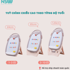 Các góc bảng và ghế đều được thiết kế bo tròn và nhẵn mịn, tránh gây nguy hiểm cho trẻ nhỏ