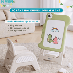 Bộ sản phẩm bao gồm: 01 bảng vẽ khủng long + 01 ghế có tựa lưng
