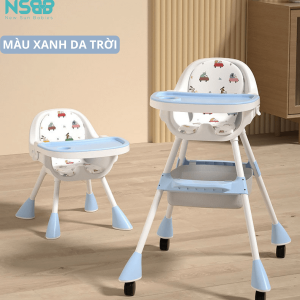 Ghế ăn dặm cho bé HA08 màu xanh da trời
