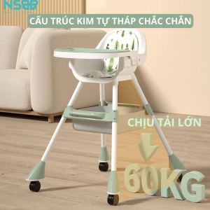 Ghế ăn dặm HA-008 có thiết kế hình kim tự tháp, 4 chân trụ mở rộng dần về phía mặt sàn
