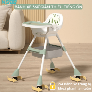 Thiết kế linh hoạt Ghế ăn dặm Pakey được thiết kế với bánh xe di chuyển linh hoạt