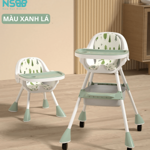 Ghế ăn dặm cho bé HA08 màu xanh lá