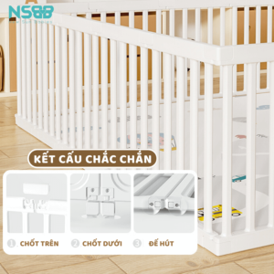 Chốt khóa chắc chắn có mũ chụp hướng ra phía ngoài tăng tính thẩm mỹ và đảm bảo các bé không thể tự mở.