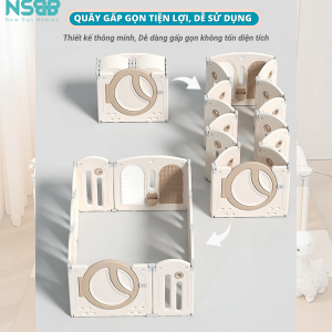 Bộ quây cũi nhựa cho bé Pakey Moon House có màu trắng kem nhã nhặn và tươi sáng giúp khơi gợi sự thích thú từ trẻ