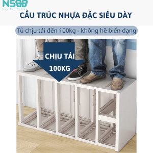Tủ làm bằng nhựa nguyên sinh dày dặn hơn khác biệt với các mẫu thông thường trên thị trường, không ọp ẹp, không móp méo chịu tải cực tốt đến 100kg