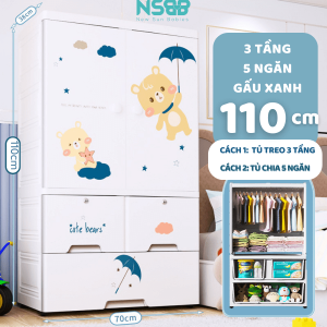 Tủ nhựa 3 tầng: cao 110cm, rộng 70cm, sâu 38 cm