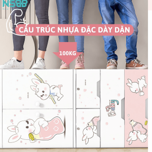 Sản phẩm tủ nhựa có cấu tạo vô cùng chắc chắn, có sức chứa và chịu tải lên tới 100Kg