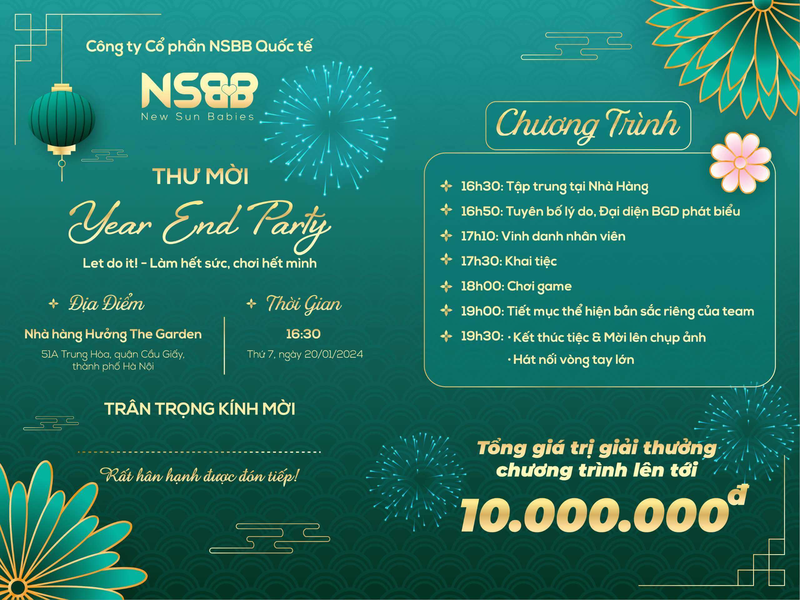 Timeline diễn ra chương trình YEP của NSBB