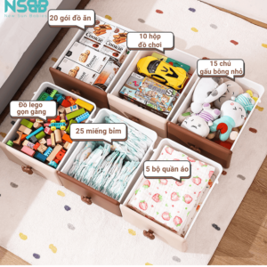 Quần áo, đồ lót, giày dép hay thực phẩm đều có không gian riêng biệt, giúp tạo nên một không gian sắp xếp gọn gàng và dễ quản lý