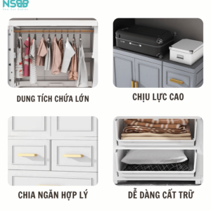 Chất liệu nhựa PP tạo nên độ ổn định, chắc chắn khi sử dụng hàng ngày mà không làm ảnh hưởng đến hình dạng bề ngoài của tủ