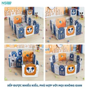 Quây nhựa cho bé gấp gọn Mickey