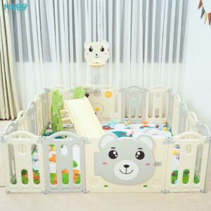 Quây cũi nhựa gấp gọn Pakey gấu NC01