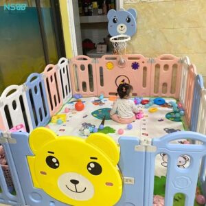 Quây cũi nhựa gấp gọn Pakey gấu NC01