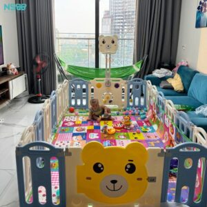 Quây cũi nhựa gấp gọn Pakey gấu NC01