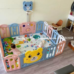 Quây cũi nhựa gấp gọn Pakey gấu NC01