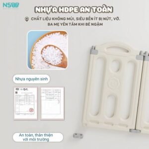 Quây cũi nhựa gấp gọn Pakey gấu NC01