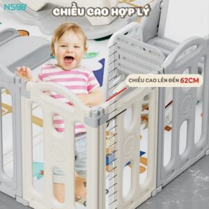 Quây cũi nhựa gấp gọn Pakey gấu NC01