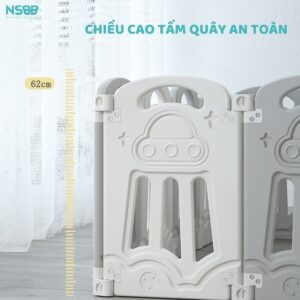 Quây cũi nhựa gấp gọn Pakey gấu xám