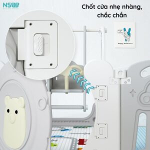 Quây cũi nhựa gấp gọn Pakey gấu xám