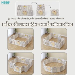 Quây nhựa gấp gọn Pakey khủng long