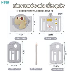 Quây nhựa gấp gọn Pakey khủng long