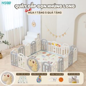 Quây nhựa gấp gọn Pakey khủng long