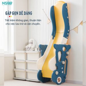 Cầu trượt gấp gọn họa tiết khủng long KS02
