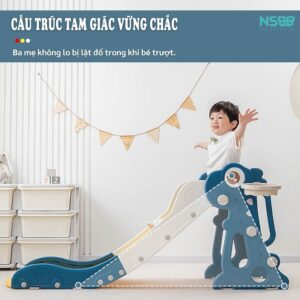 Cầu trượt gấp gọn họa tiết khủng long KS02