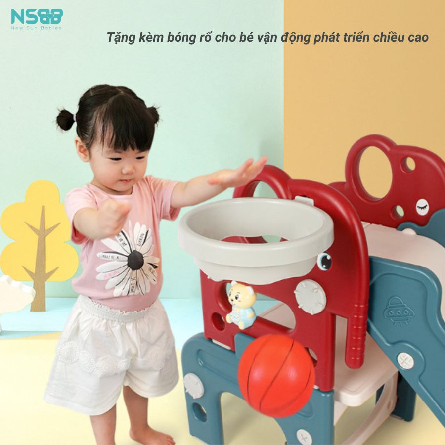 Cầu trượt gấp gọn đa năng 6in1 Pakey voi, cầu trượt cao cấp